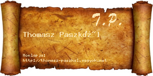 Thomasz Paszkál névjegykártya